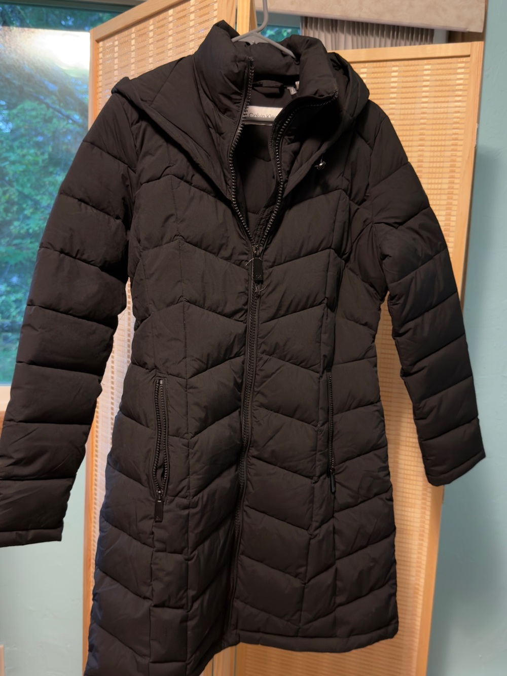 Black Women's Calvin Klein Long Puffer Coat